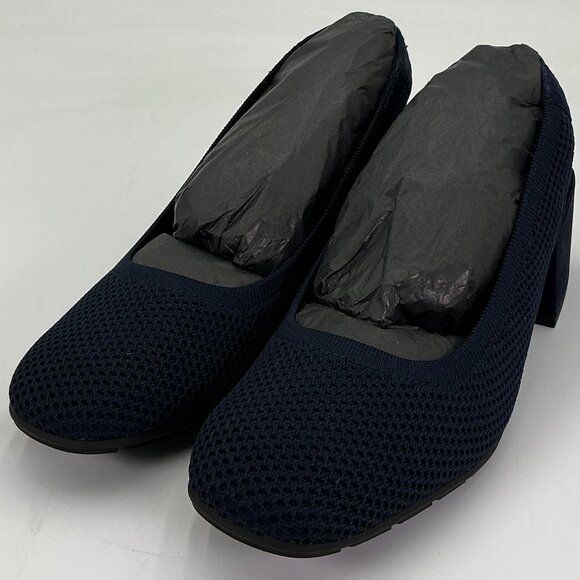 Eileen Fisher Yarn Women's Size 10 Midnight Blue Strech Slingback Pumps NIB - Picture 1 of 9